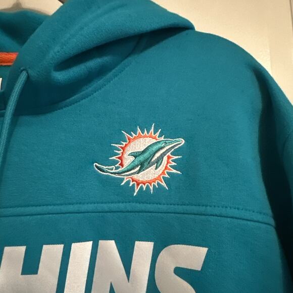 MIAMI DOLPHINS NFL FOOTBALL THERMA FIT ON FIELD HOODIE SWEATSHIRT XL $85 - Picture 3 of 10